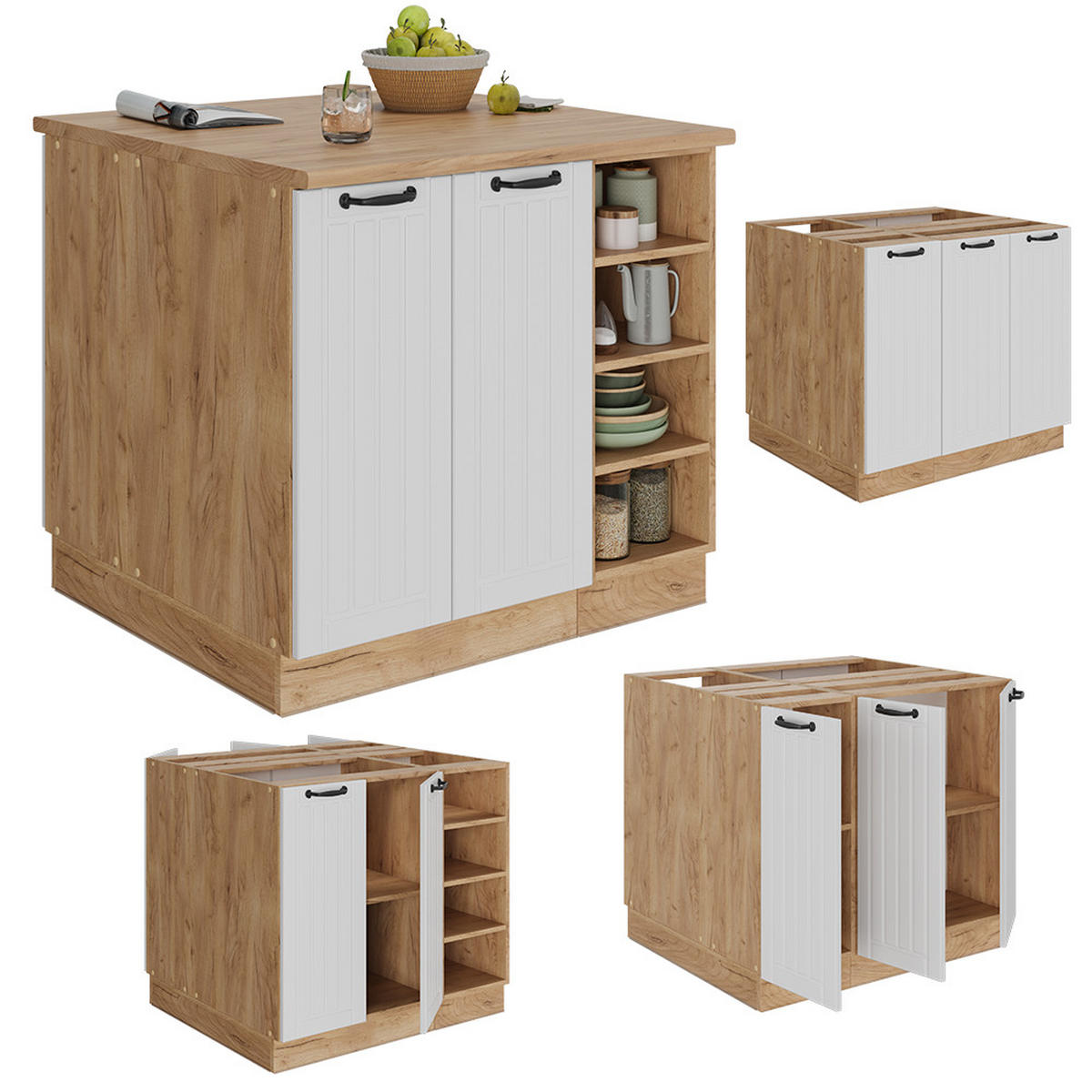 KUCHYŇSKÝ OSTROV Fame-Line Bílý venkovský dům - bílá, kompozitní dřevo (90/82/60cm) - Vicco