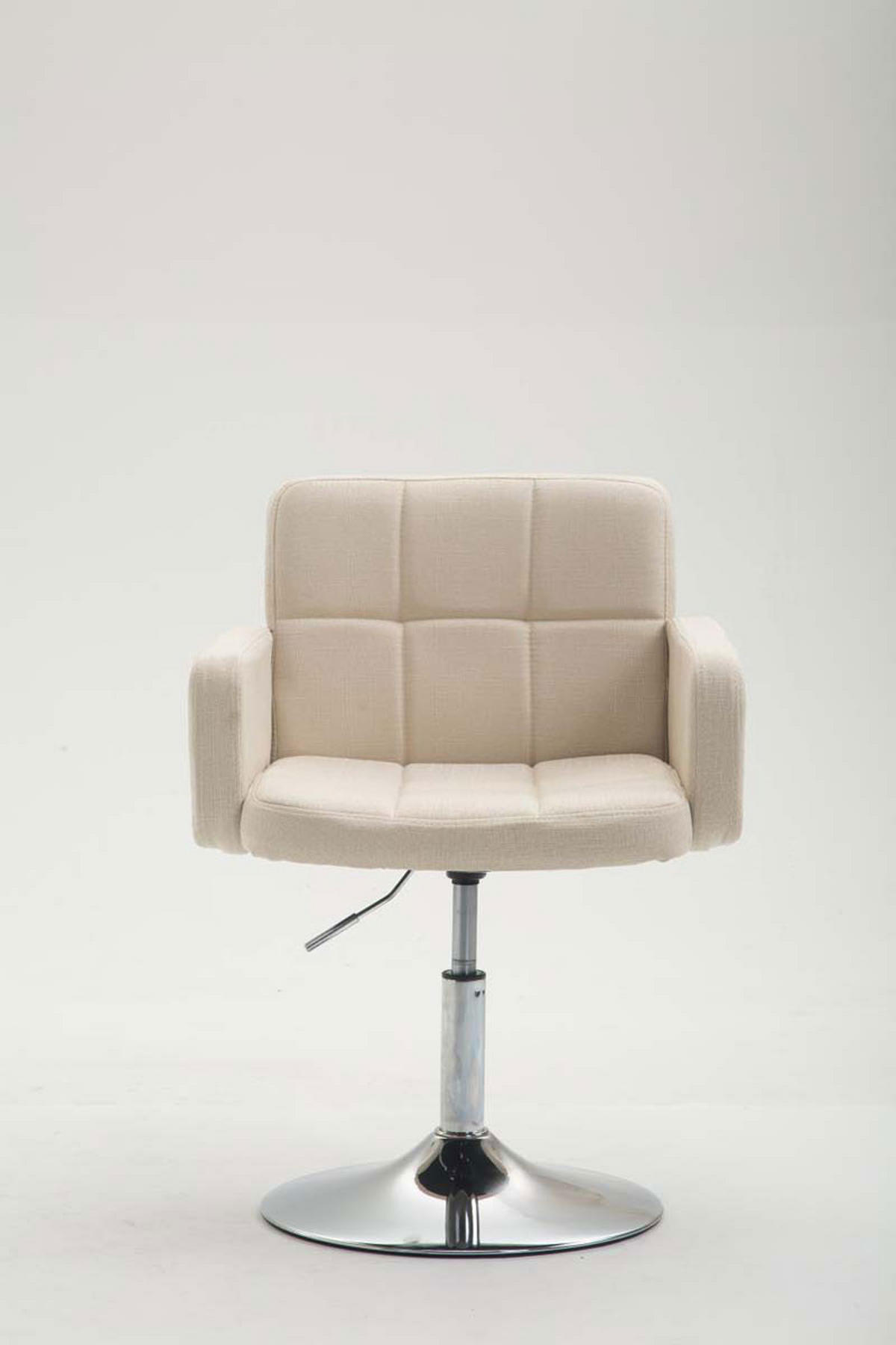DREHSTUHL Stoff creme - Chromfarben/Creme, Textil/Metall (58/80/48cm) - CLP