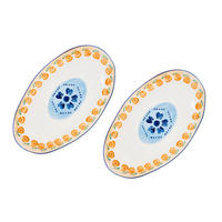 SERVIERPLATTEN Napoli 36,5 x 22 cm - 2er-Set - Zitrusfrucht - Weiß, Keramik (22/3/36.5cm) - Björn