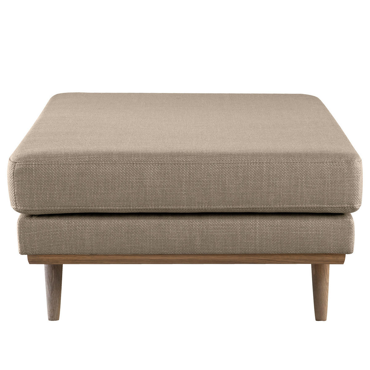 HOCKERBANK - Taupe/Eichefarben, Eichenholz/Textil (180/43/81cm) - home24
