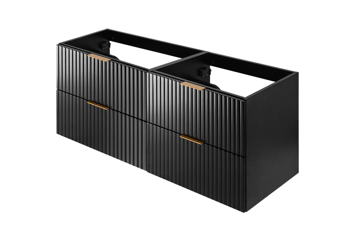 WASCHBECKUNTERSCHRANK FLOW Schwarz matt 120/57/46 cm - Schwarz, Holzwerkstoff (120/57/46cm) - Rodan