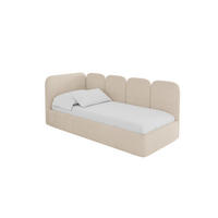 EINZELLBETT Jugendbett mit Bettkasten und Matratze H3/H4, Rechts - VELY 80x200 Beige - Kaschmir, Holzwerkstoff/Textil (80/200cm) - ALTDECOR