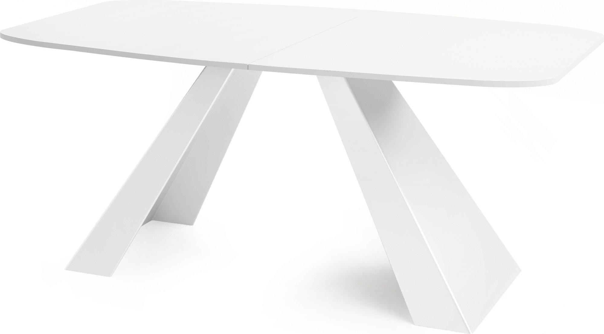 ESSTISCH Monte Weiß rechteckig ausziehbar, Weiß 160-200/80/76 cm - Weiß, Holzwerkstoff/Metall (80/198/76cm) - WFL GROUP