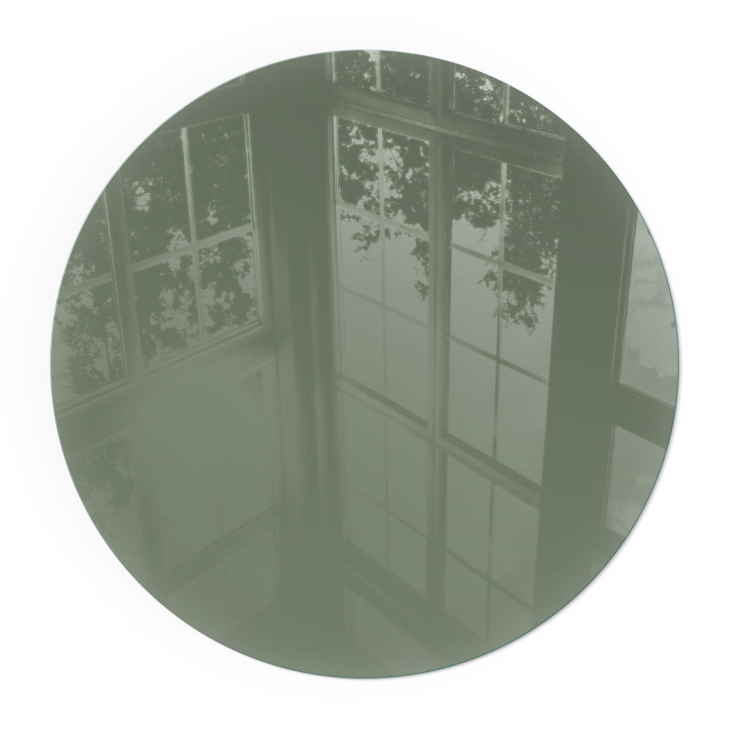 GLASPLATTE für Kamin Ø 90 cm - Grün, Glas (90/90/0.4cm) - TULUP