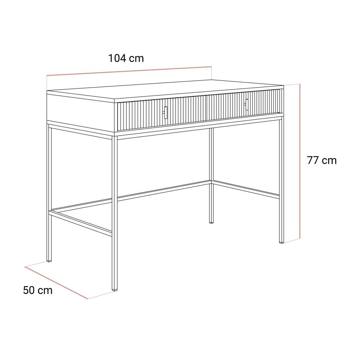 KONSOLE MIDNIGHT mit Schubladen auf Gestell grün - Schwarz/Grün, Holzwerkstoff (50/104/77cm) - Lookway