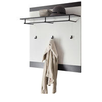 GARDEROBENPANEEL weiß Pinie, anthrazit Landhaus, Wandgarderobe 92 x 100 cm - Anthrazit/Weiß, Holzwerkstoff/Metall (92/100/26cm) - Furn.Design