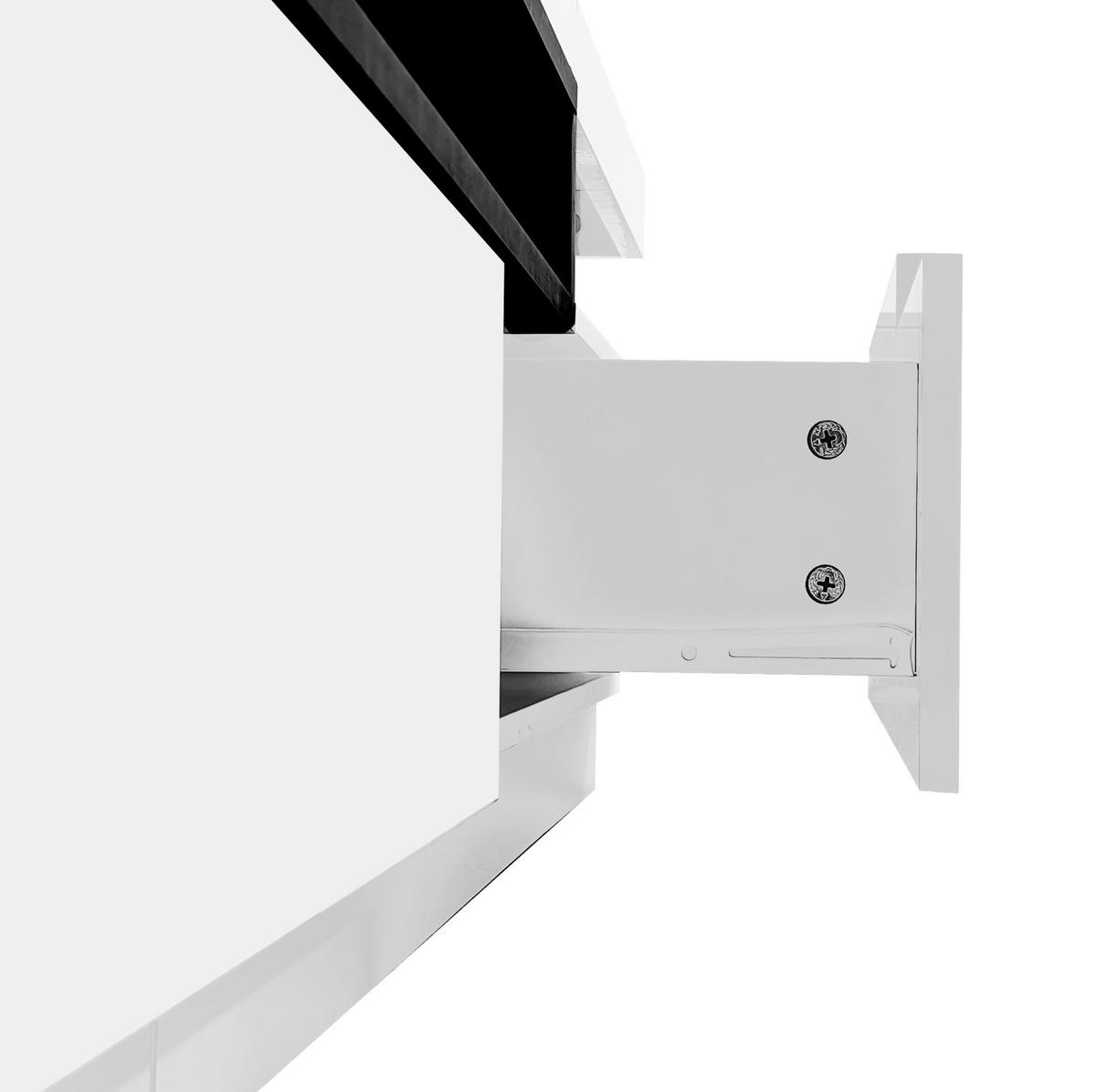 LOWBOARD 160/39/42 cm Weiß aus Spanplatte mit LED-Beleuchtung - Weiß, Holzwerkstoff (39/42/160cm) - OKMYHOME