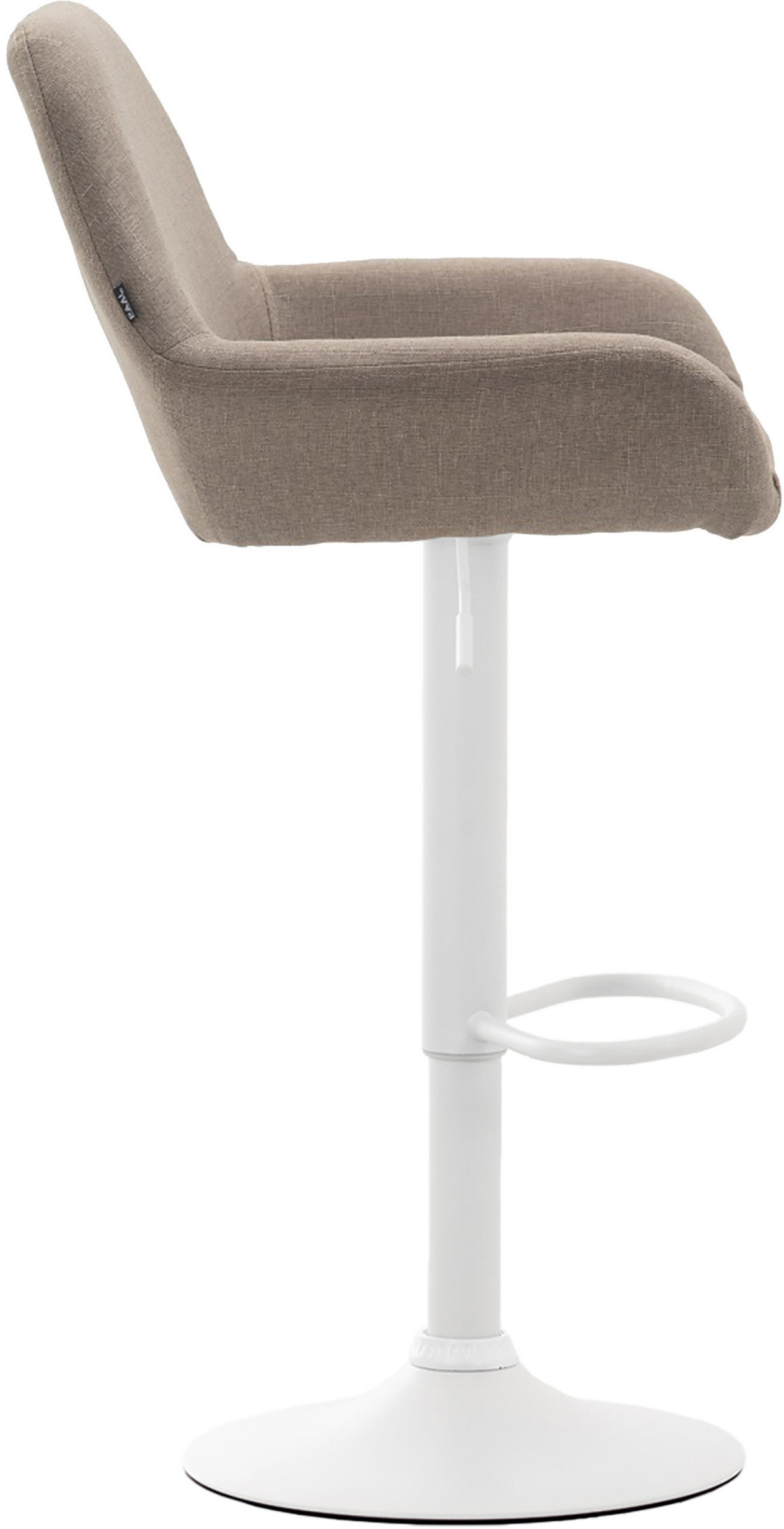 BARHOCKER 2er Set Stoff taupe - Taupe/Weiß, Textil/Metall (51/89/52cm) - CLP