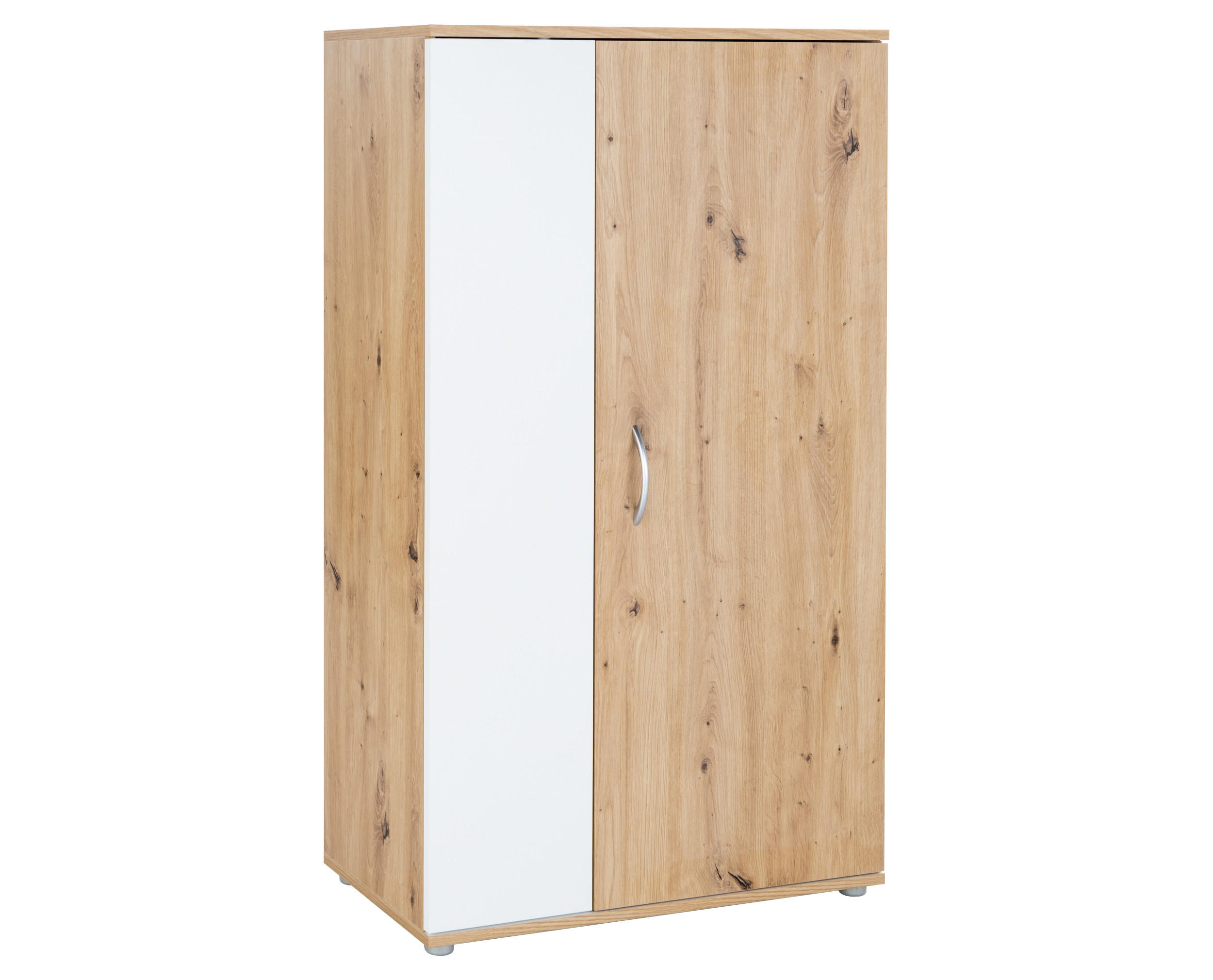 MEHRZWECKSCHRANK 70/121/35 cm Weiß Artisan Oak - Silberfarben/Eiche Artisan, Holzwerkstoff/Kunststoff (70/121/35cm) - arthur berndt