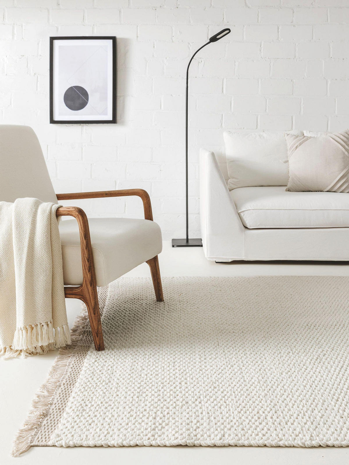 WOLLTEPPICH Lana Cream 80x150 cm - Creme, Textil (80/150cm) - benuta Pure