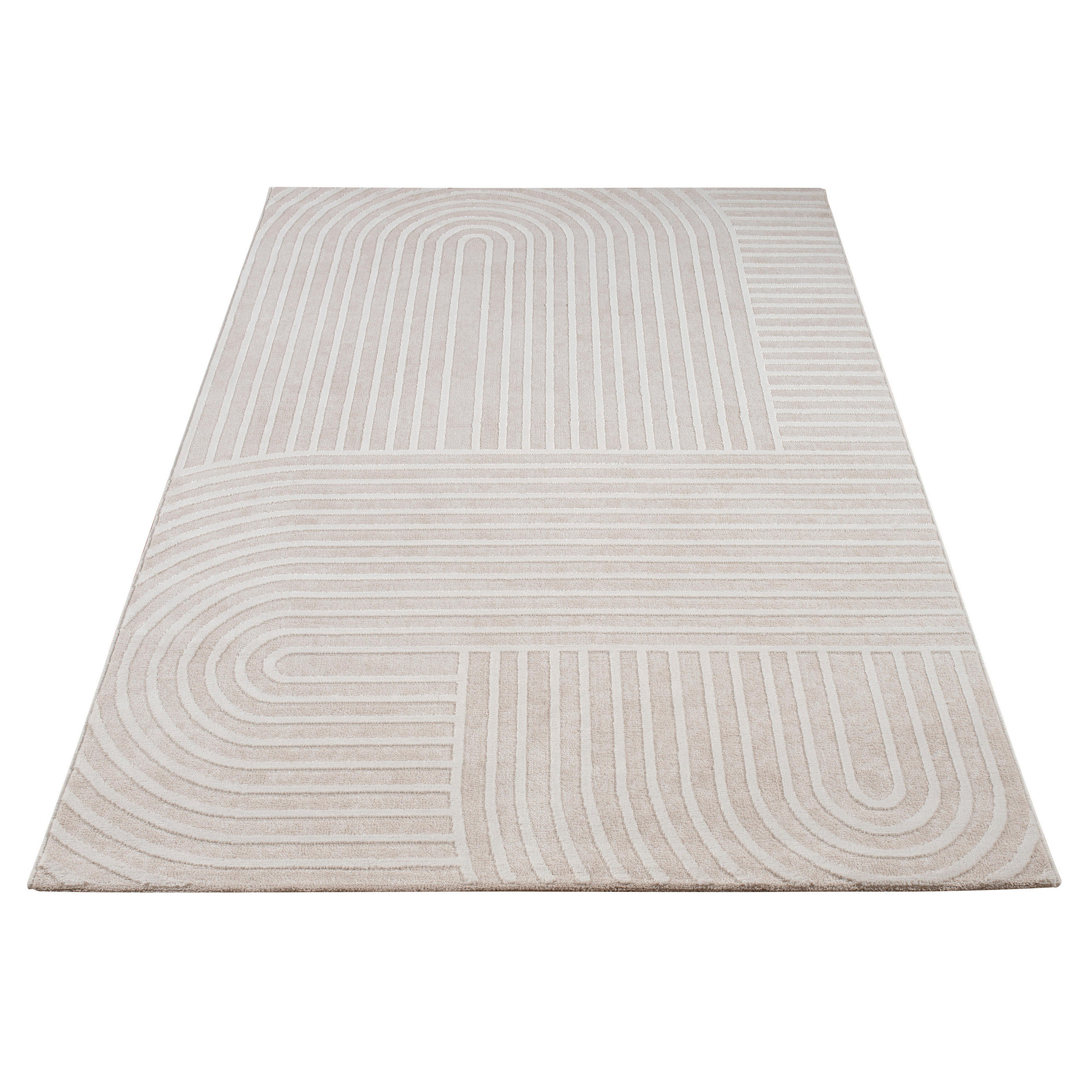 Paco Home Kurzflorteppich Creme 200x280 cm