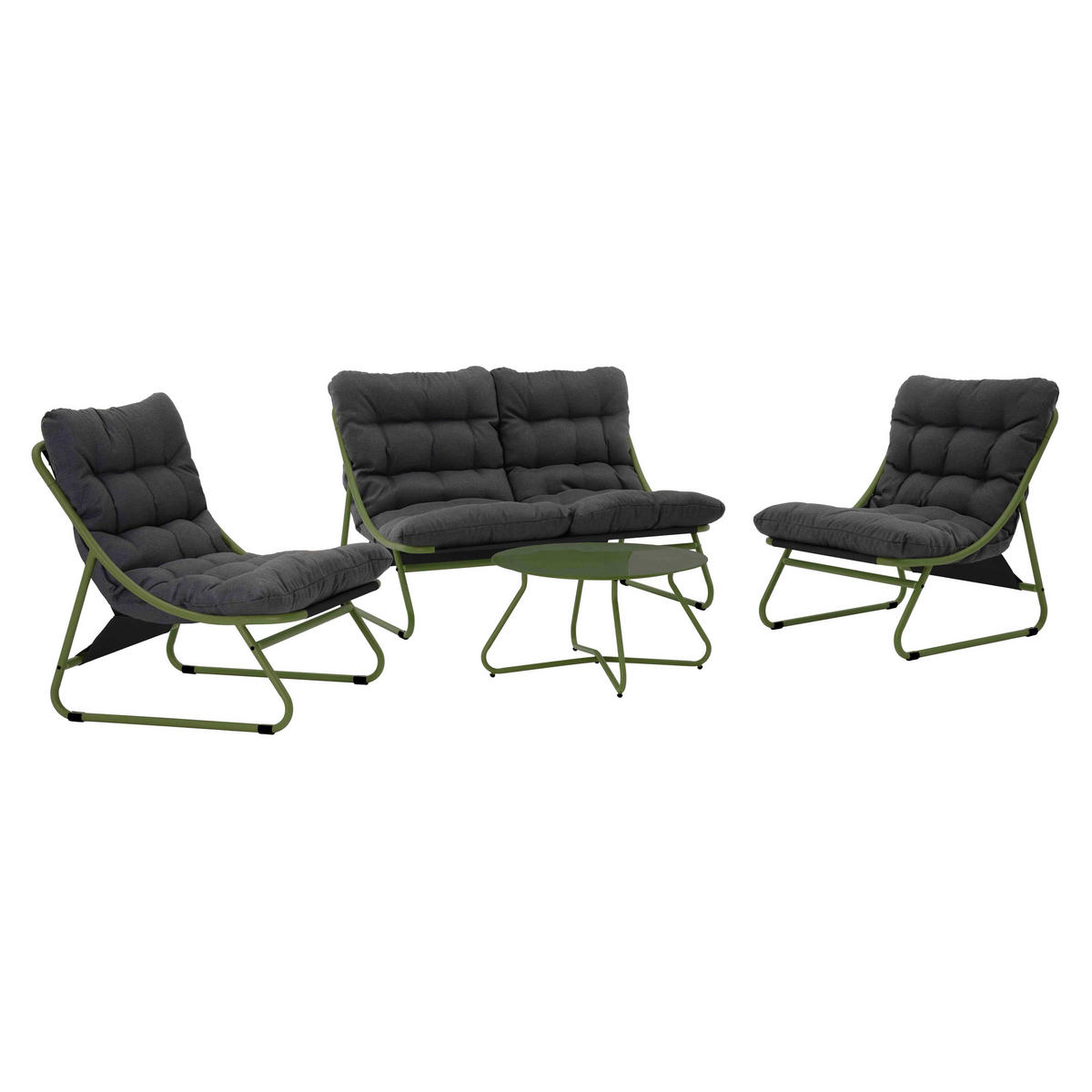 GARTENSET 4-Sitzer, Grün - Grün, Textil - Oviala