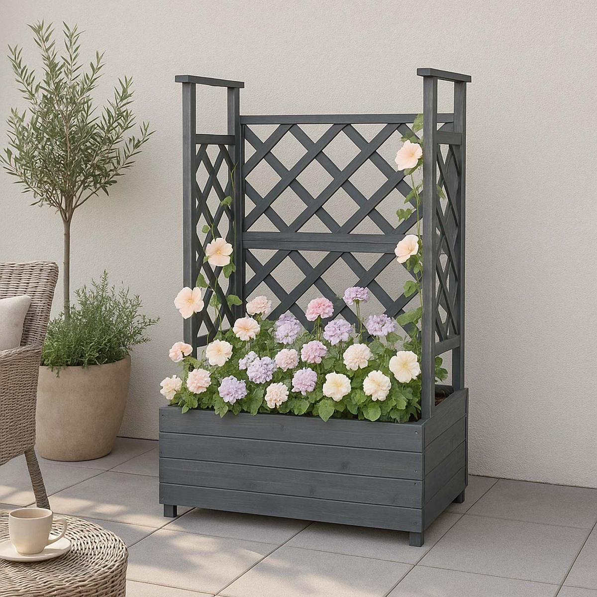 HOCHBEET Grau - Grau, Holz (85/114/44cm) - MCW