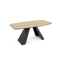 ESSTISCH Myron - Hellbraun/Schwarz, Holzwerkstoff/Metall (80/160/76cm) - Meblini