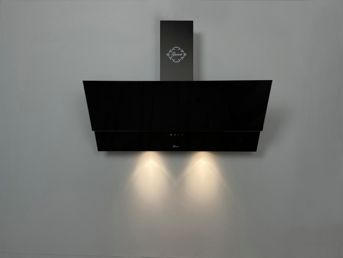 DUNSTABZUGSHAUBE GCH D 268 BL 9 Prime N 90 cm Schwarz - Schwarz, Glas/Metall (90/96.5/40cm) - Gurari