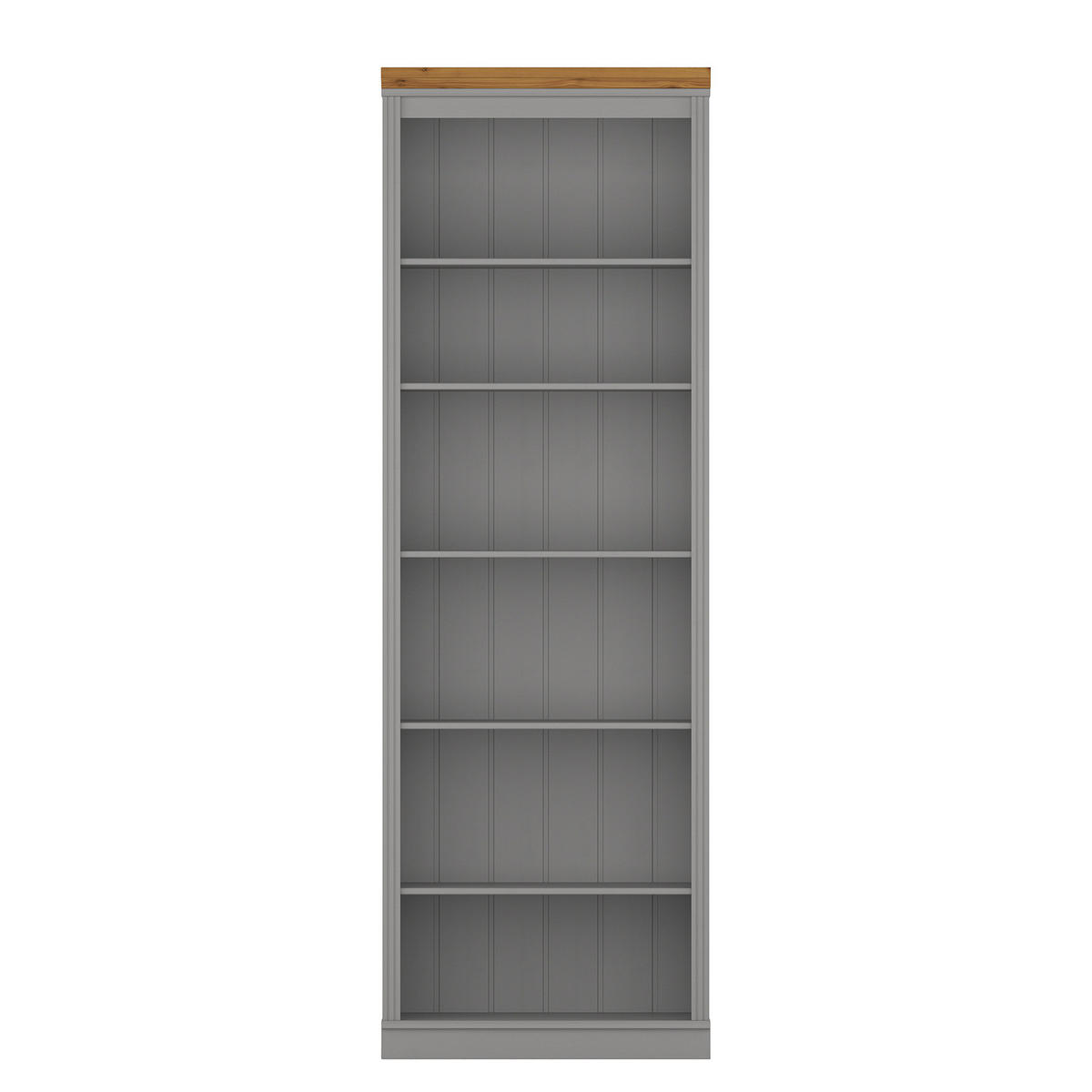 MASSIVE REGALWAND - Massivholz - Kieferfarben/Grau, Holz (222/223/37cm) - home24