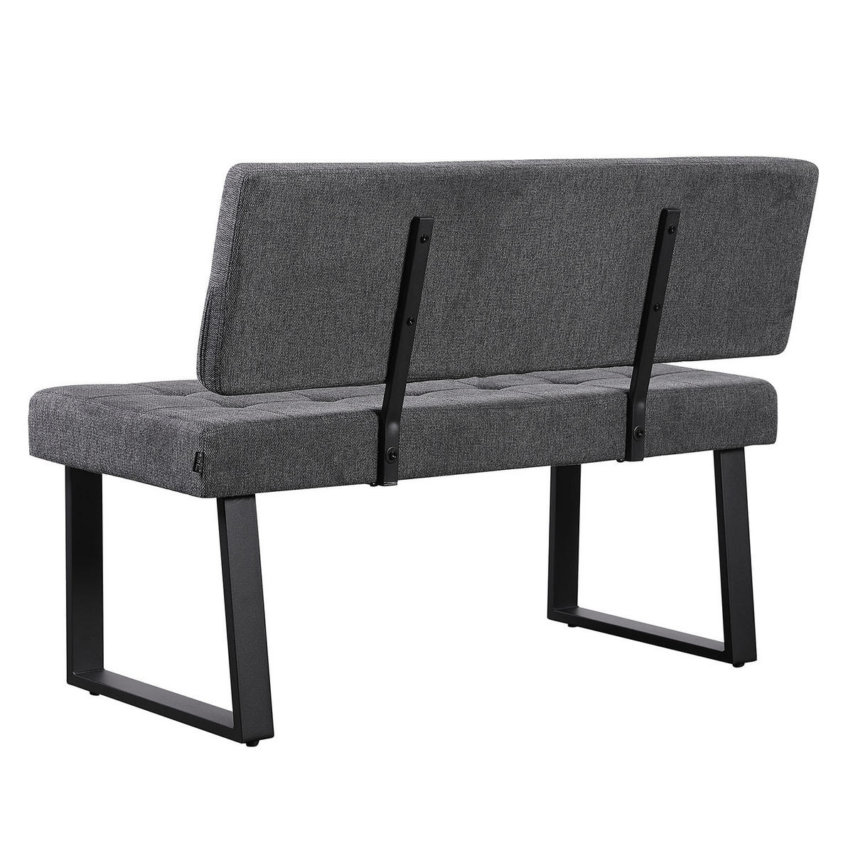 SITZBANK SIGFRID - Anthrazit, Textil/Metall (120/48/56cm) - B&D Home