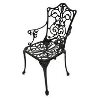 BISTROSTUHL Boulder - Jugendstil - Aluguss antik grau - Grau, Metall (58/90/53cm) - TPFGarden