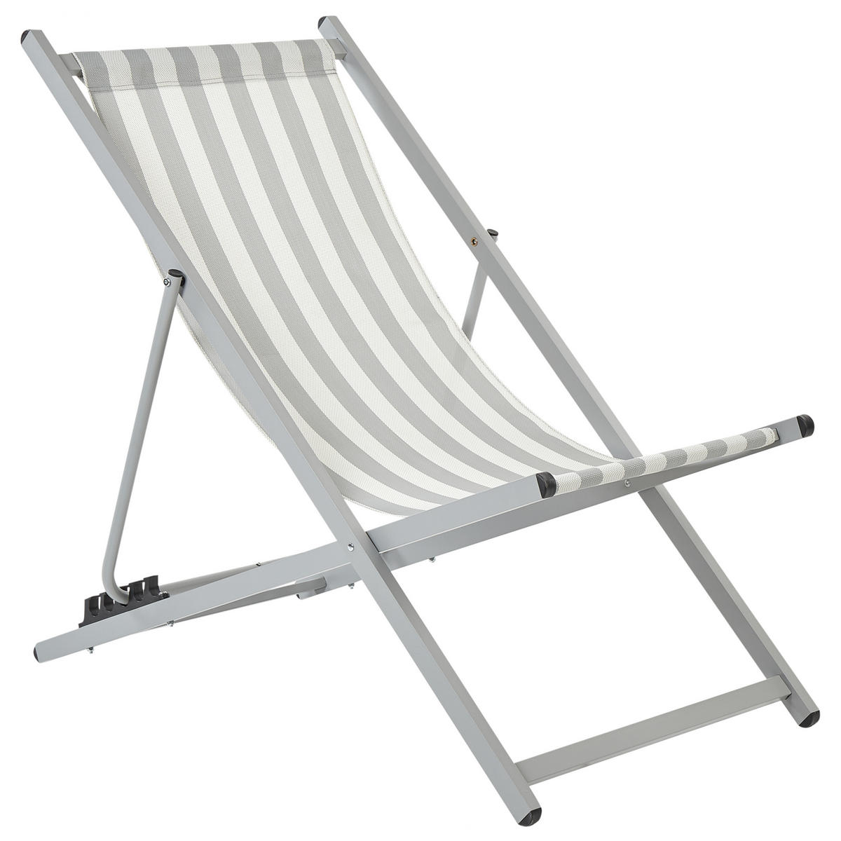 GARTENSTUHL Weiß Locri II - Hellgrau/Weiß, Metall (60/79/95cm) - Beliani
