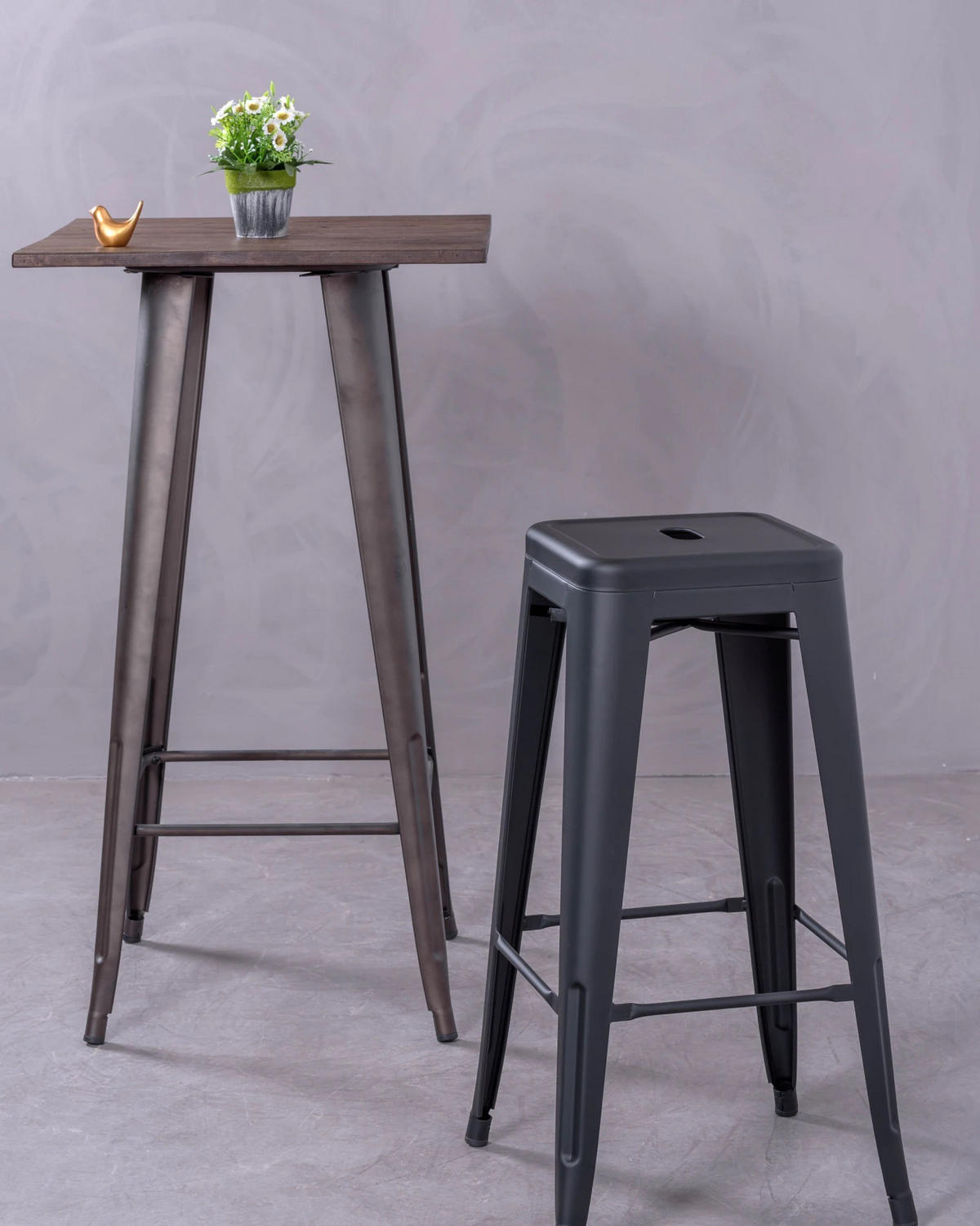 HOCKER Metall Schwarz - Schwarz, Metall (43/78/43cm) - Nest Dream