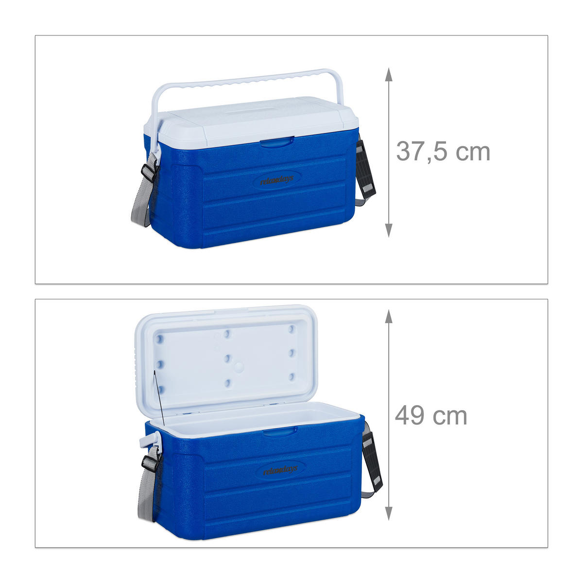 KÜHLBOX - Blau, Kunststoff (52.5/29cm) - Relaxdays