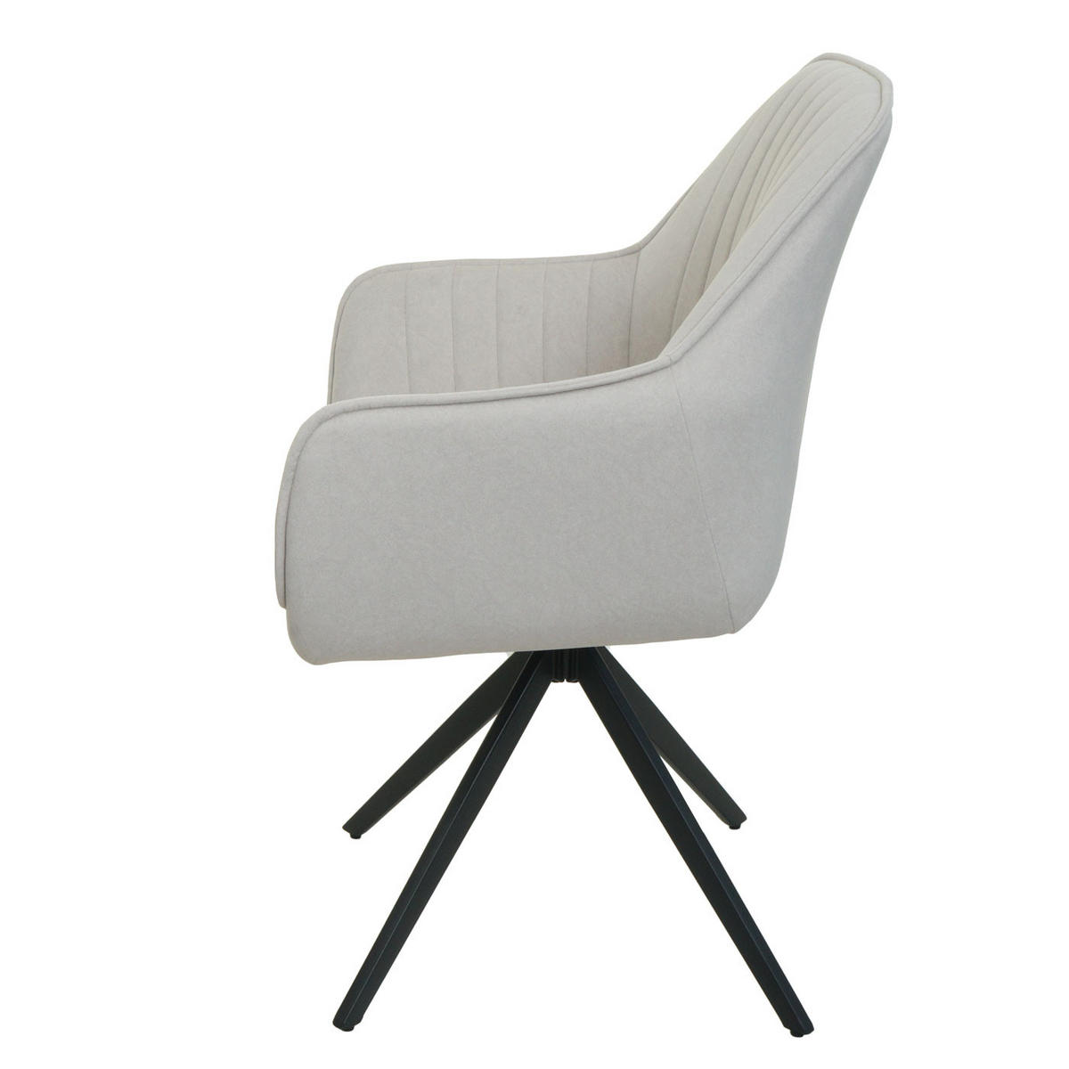 ESSZIMMERSTUHL 2er-Set 87x58x55cm Sitzhöhe 46cm drehbar Auto-Position Stoff/Textil Creme-Beige - Beige, Textil (58/87/55cm) - CHEFGASTRO