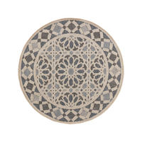 OUTDOORTEPPICH rund River Beige/Blau ø 130 cm rund - Beige, Textil (130/130cm) - benuta Nest