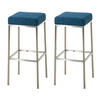 BARHOCKER 2er Set Bidan Stoff Blau - Blau, Textil (37/80/37cm) - DELUKE