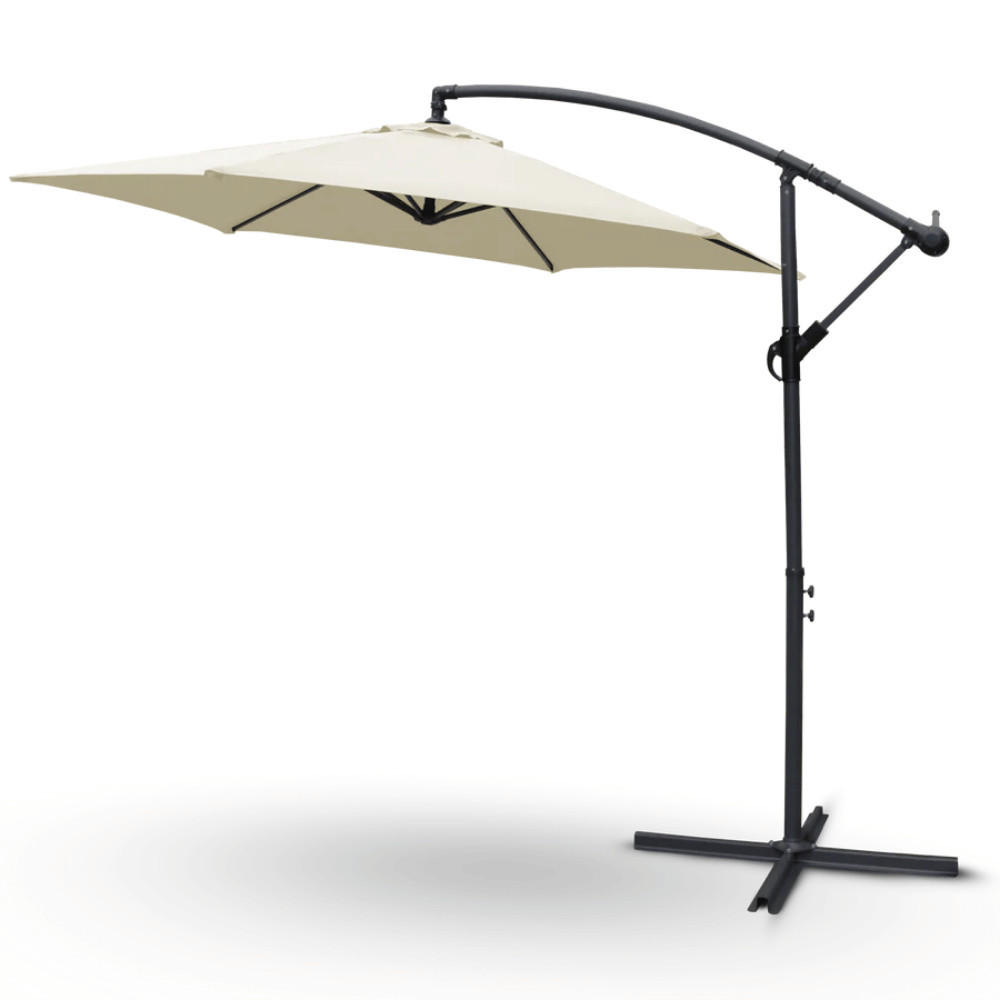 AMPELSCHIRM 270cm Wetterfest EMCO Sonnenschirm Creme - Creme, Kunststoff (270/270cm) - DELUKE