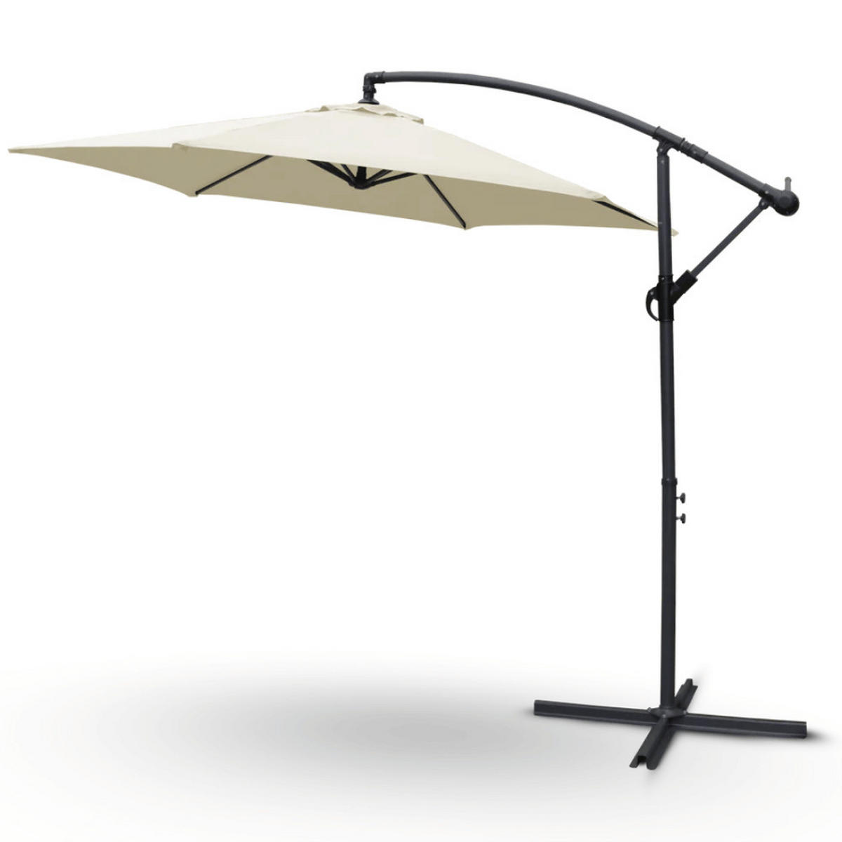 AMPELSCHIRM 270cm Wetterfest EMCO Sonnenschirm Creme - Creme, Kunststoff (270/270cm) - DELUKE