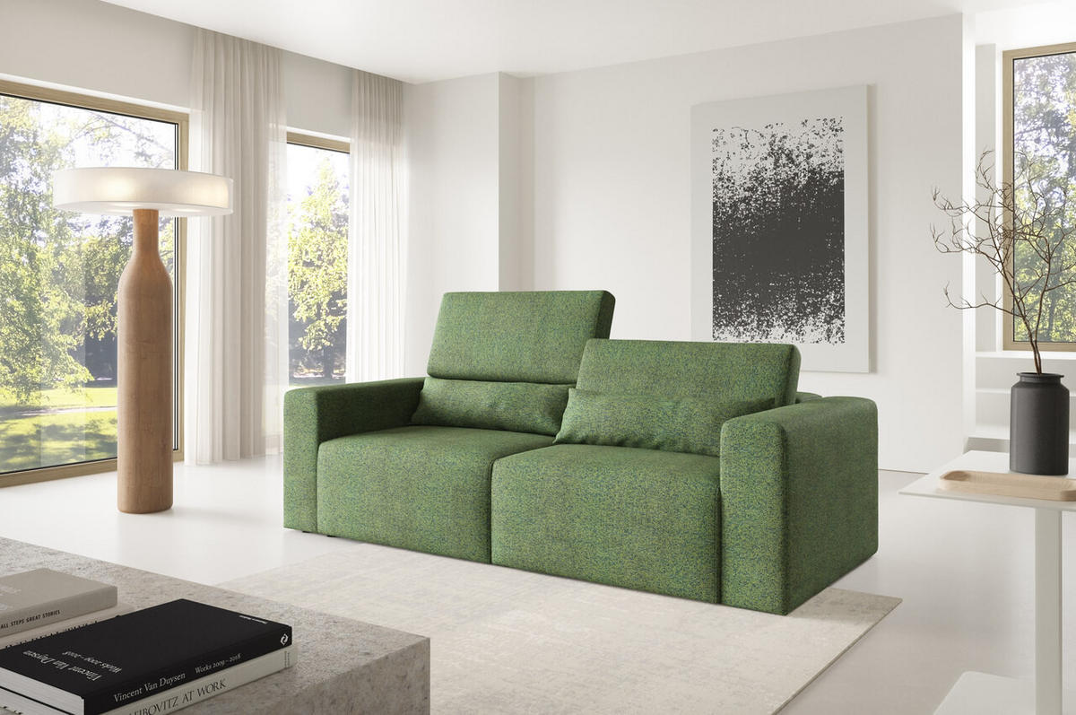 SOFA Modular Premium Grün - Schwarz/Grün, Holz/Holzwerkstoff (225/97/103cm) - Furnisell