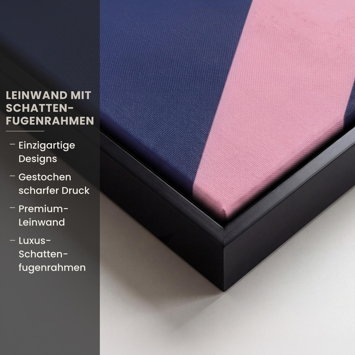 LEINWAND Bilder mit Rahmen - Katze - Treppe - Gebäude - Schattenkontraste - 50x50 - Dunkelblau, Textil (50/50cm) - MuchoWow