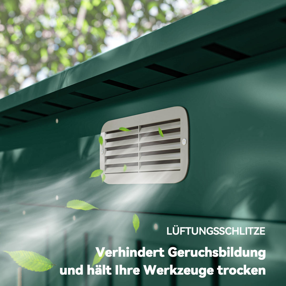 GERÄTEHAUS Stahl 249 x 121 x 166/183 cm - Grün, Metall (121/183/249cm) - Outsunny