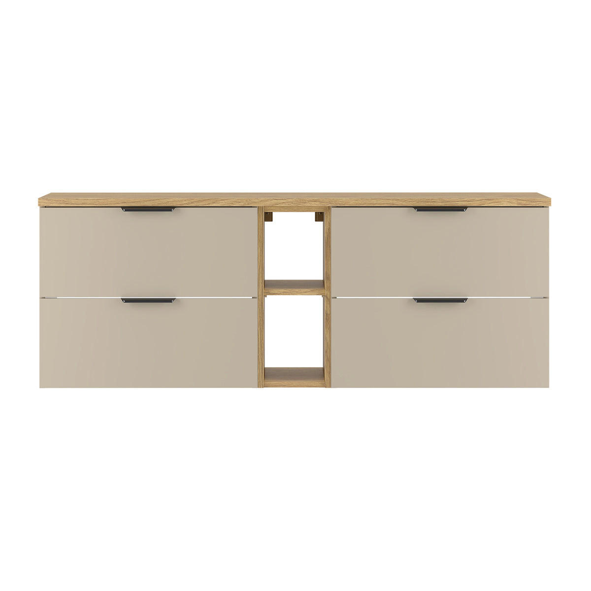 WASCHTISCHUNTERSCHRANK 140.6cm Astrid Kaschmir und Holz - Beige, Holzwerkstoff (140.6/52.2/46.5cm) - Petits-meubles
