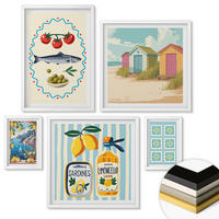 WANDBILDER 5er-Set - 50x50 cm & 20x30 cm & 40x60 cm Weißer Rahmen - Blumenwein Mailand Paris - Weiß, Kunststoff (40/60cm) - ArtPrintCave