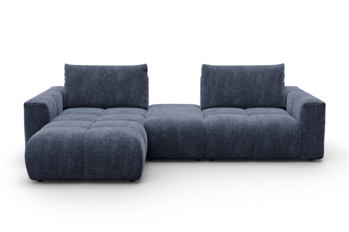 ECKSOFA VERONA 4-Sitzer LINKS, Marineblau - Blau/Schwarz, Holz/Textil (282/173cm) - Courtois Laville