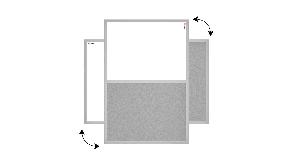 KOMBITAFEL, Kork grau / magnetisch weiß 90x60 - Grau, Holz (90/60/1.5cm) - ALLboards