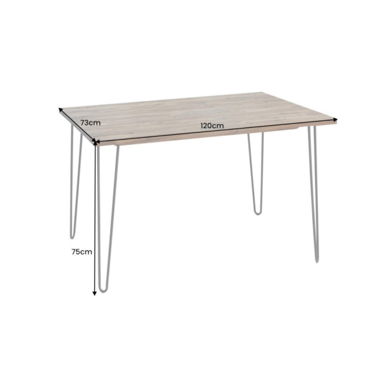 ESSTISCH SCORPION Akazie Braun 120cm - Schwarz/Braun, Holz/Metall (73/120/75cm) - riess-ambiente