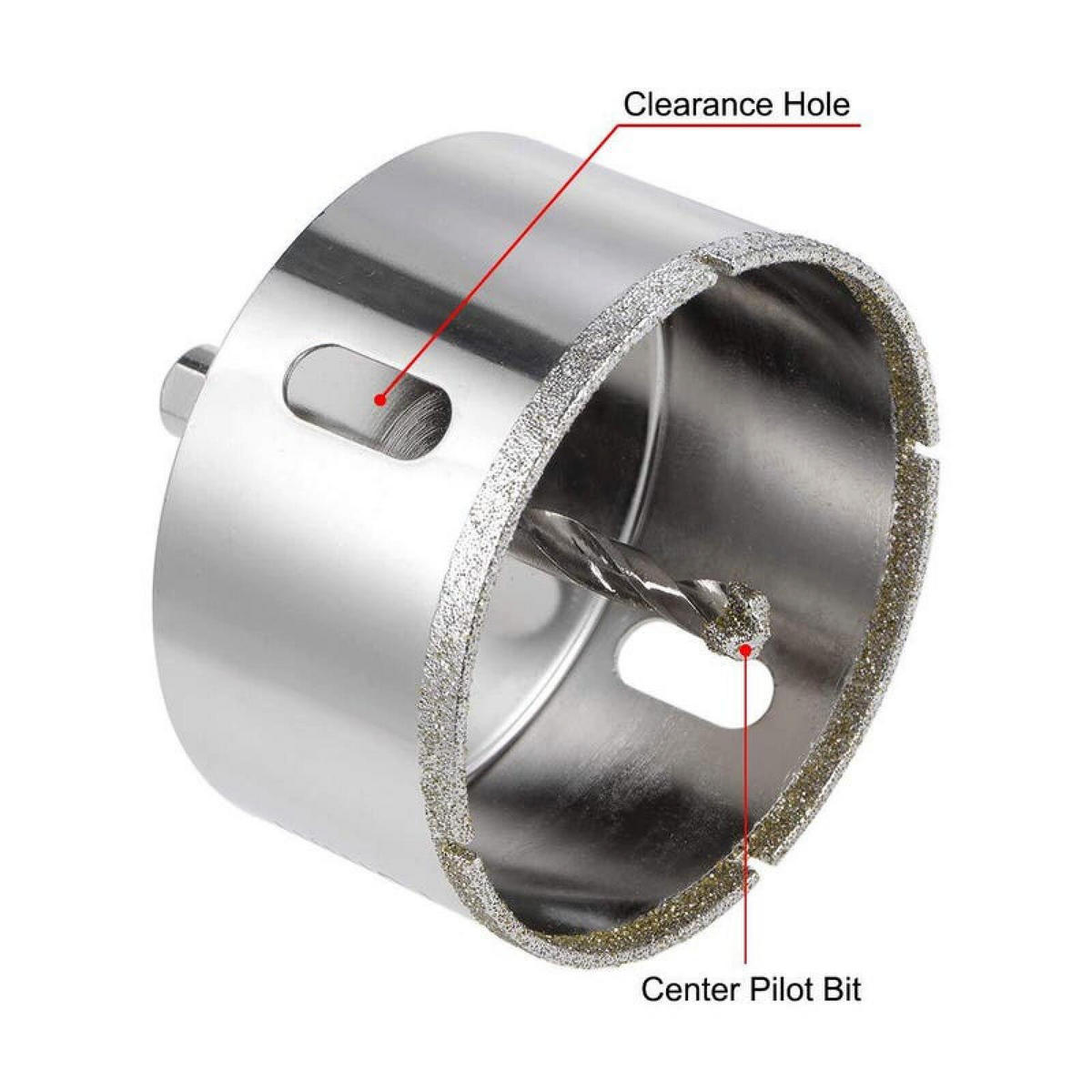 BOHRER - 80 mm, mit Zentrierspitze, zum Schneiden von Glas und Keramikfliesen. - Silberfarben, Metall (5.5/8/1cm) - DCA