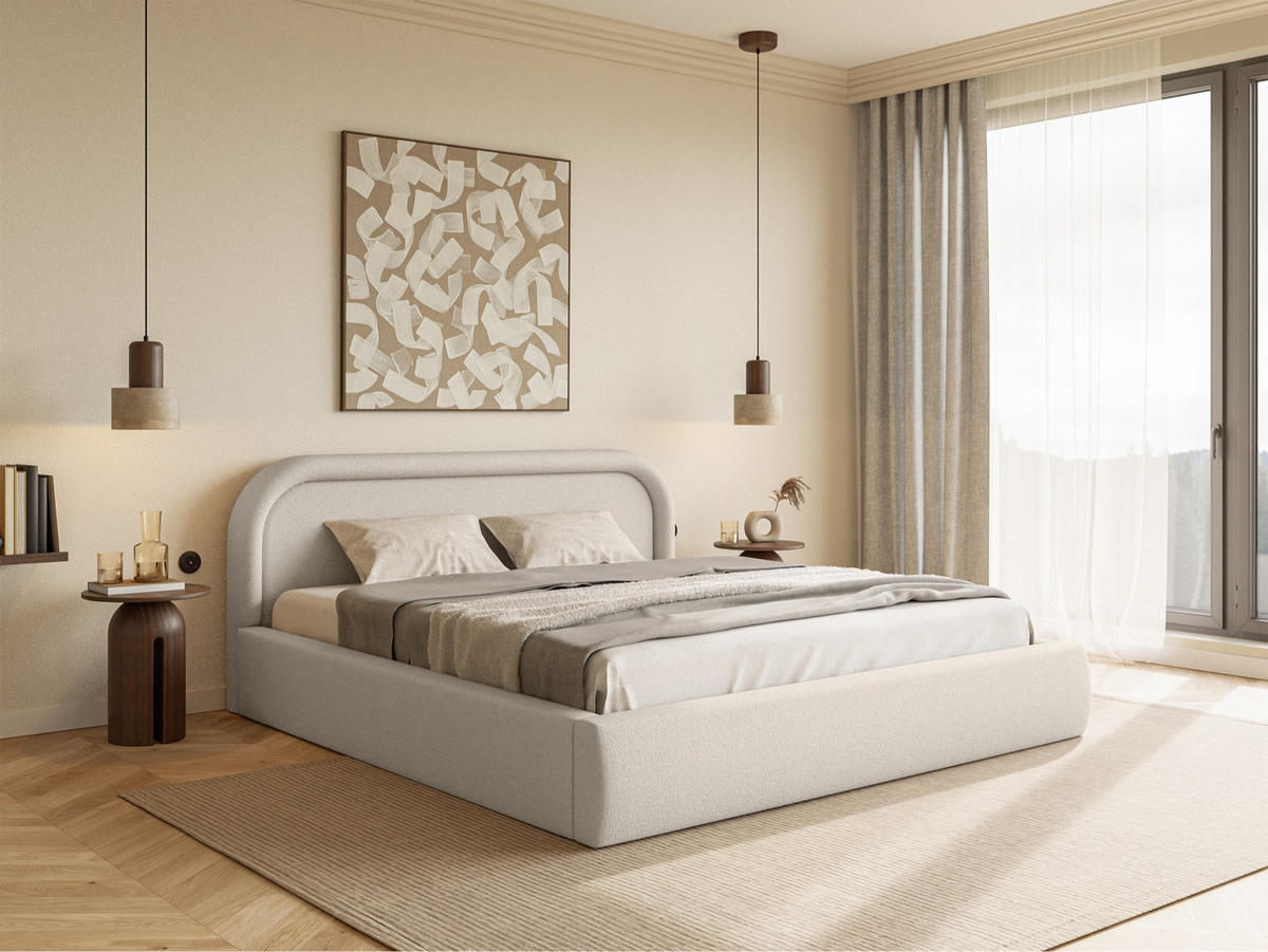 POLSTERBETT Ruvi Greige 140x200 cm - Taupe/Schwarz, Kunststoff/Textil (140/200cm) - Selsey