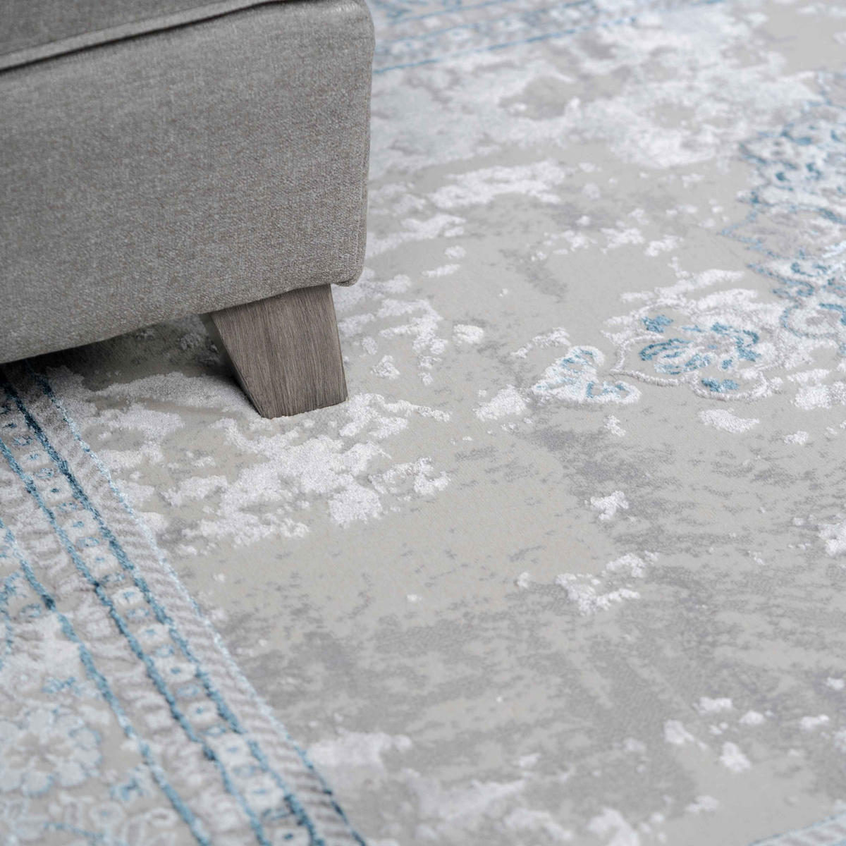 WEBTEPPICH Victoria Blau - Blau, Textil (70/240cm) - Kukoon Rugs