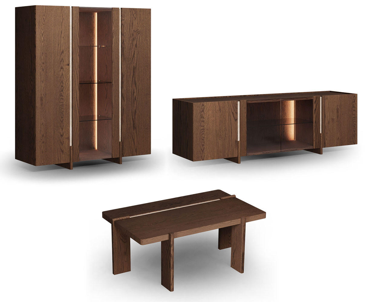 Feldmann-Wohnen Wohnwand Eiche 300x140x63 cm