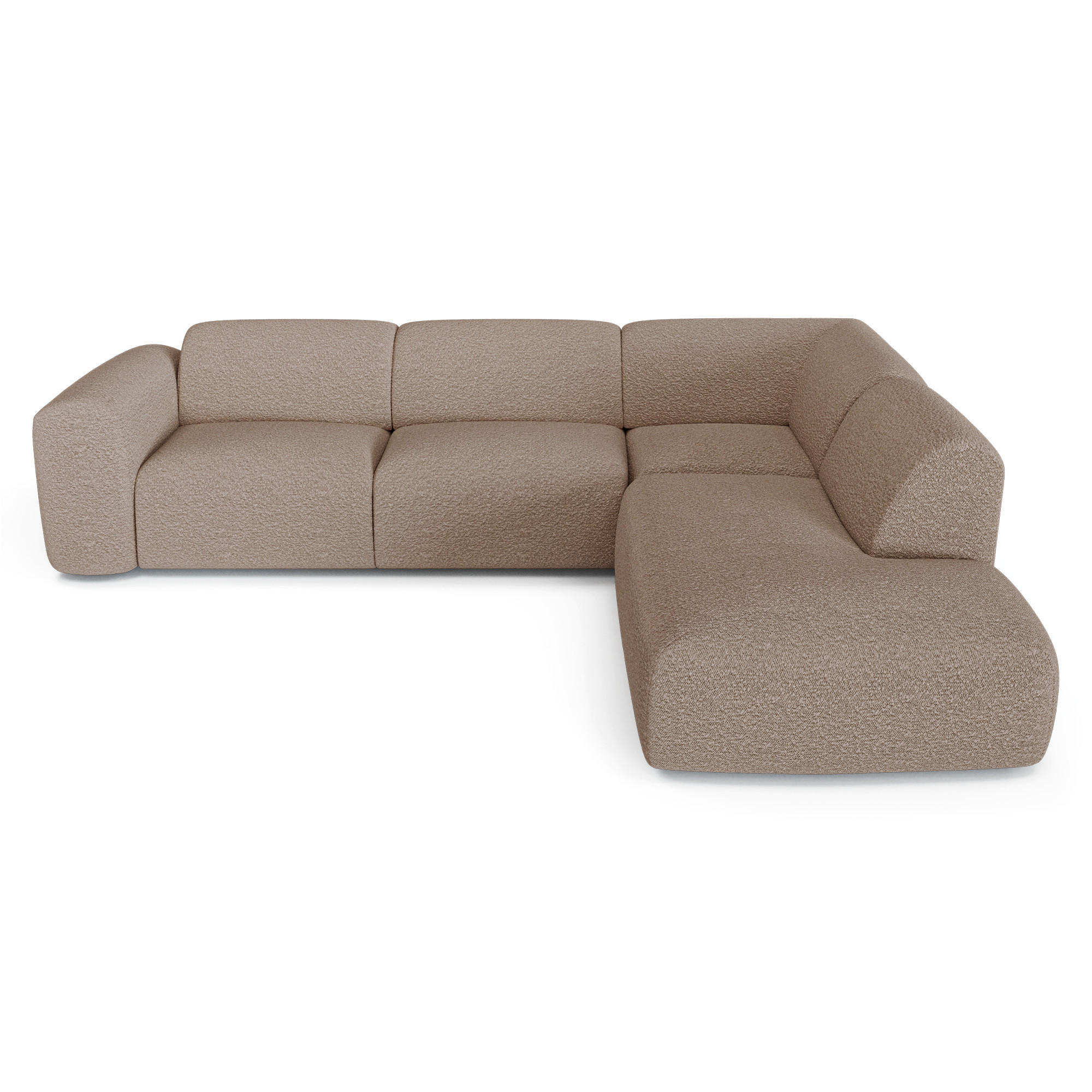 ECKSOFA RECHTS Bouclé-Stoff Taupe 269cm - Taupe, Textil (269/221cm) - Sia Home