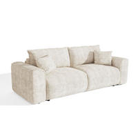 SCHLAFSOFA Express COMO Cord Creme 236cm - Creme, Textil (236/78/100cm) - Premium Interiors