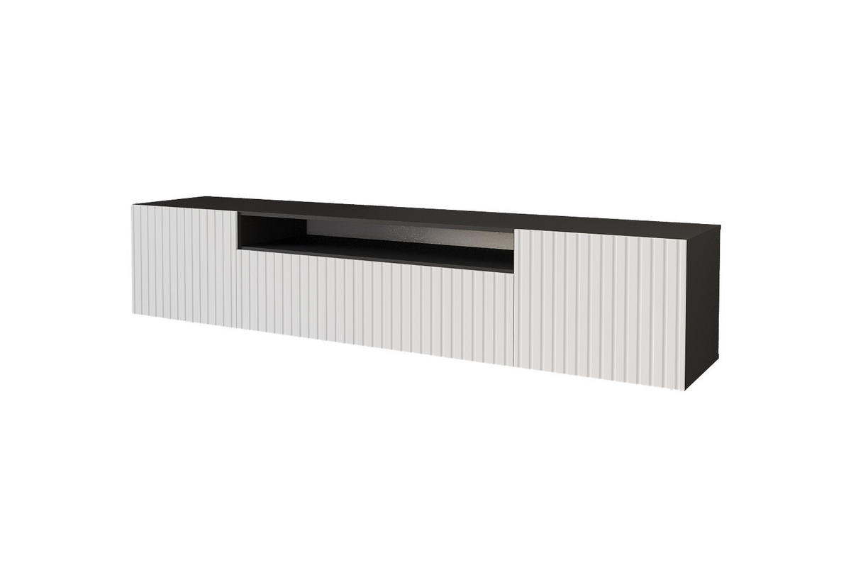 LOWBOARD KITO-W 200x40x41 cm - Schwarz / Weiß - Weiß, Holzwerkstoff (200/40/41cm) - ALTDECOR