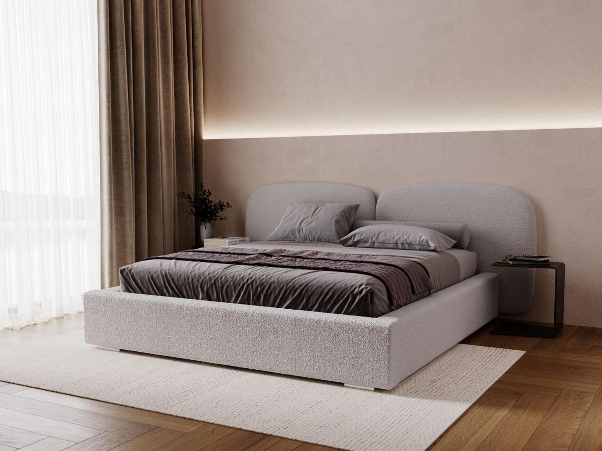 POLSTERBETT Palermo 200x200 Hellgrau - Hellgrau, Textil (200/200cm) - Graingold