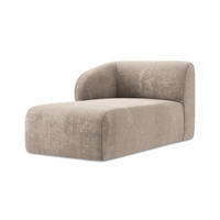 SOFAELEMENT Links Chenille Stoff Beige - Schwarz/Cappuccino, Holzwerkstoff/Kunststoff (91/75/166cm) - Makamii