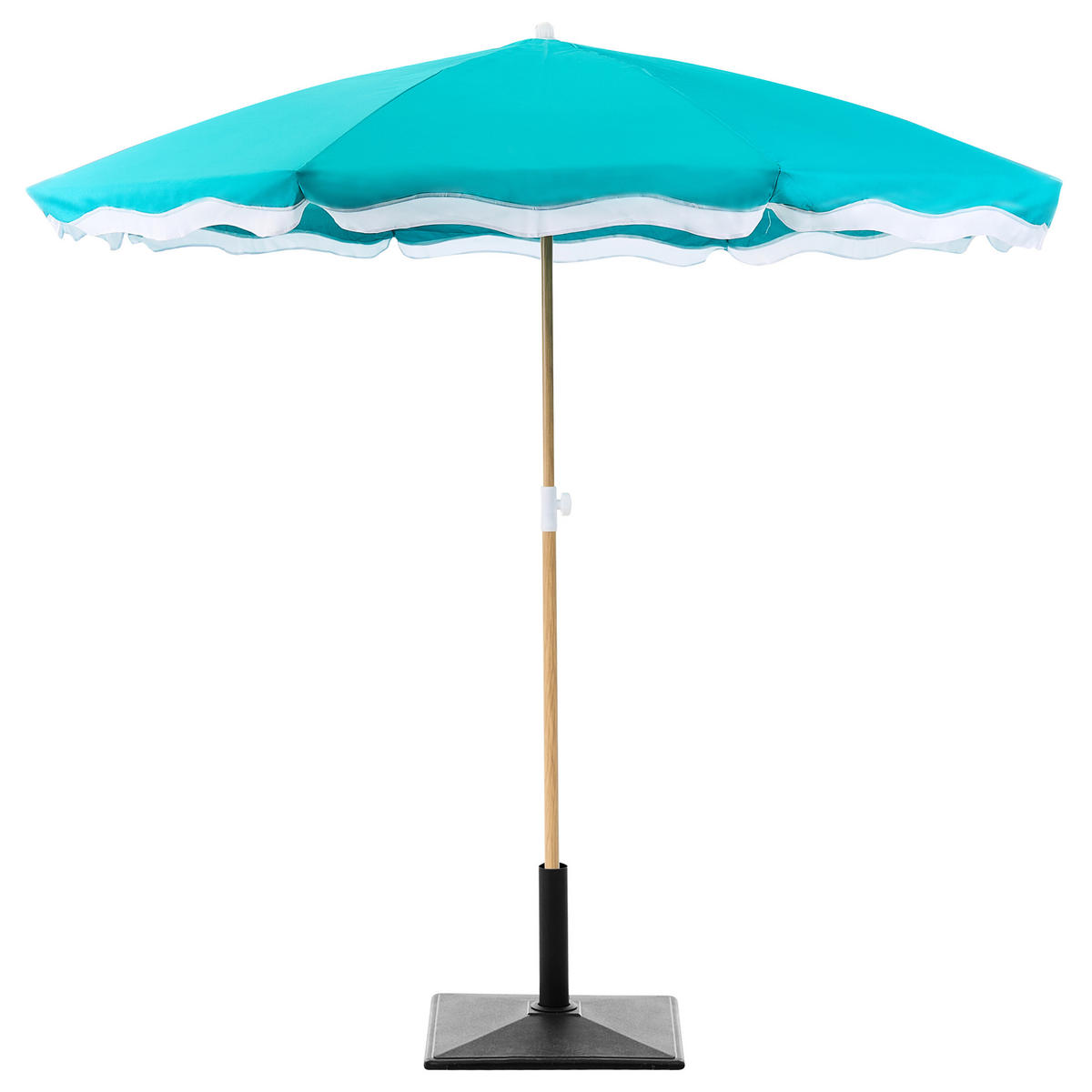 VELKÝ SLUNEČNÍK 232 cm Tyrkysový Sestriere - bílá/modrá, textil (232/232cm) - Beliani