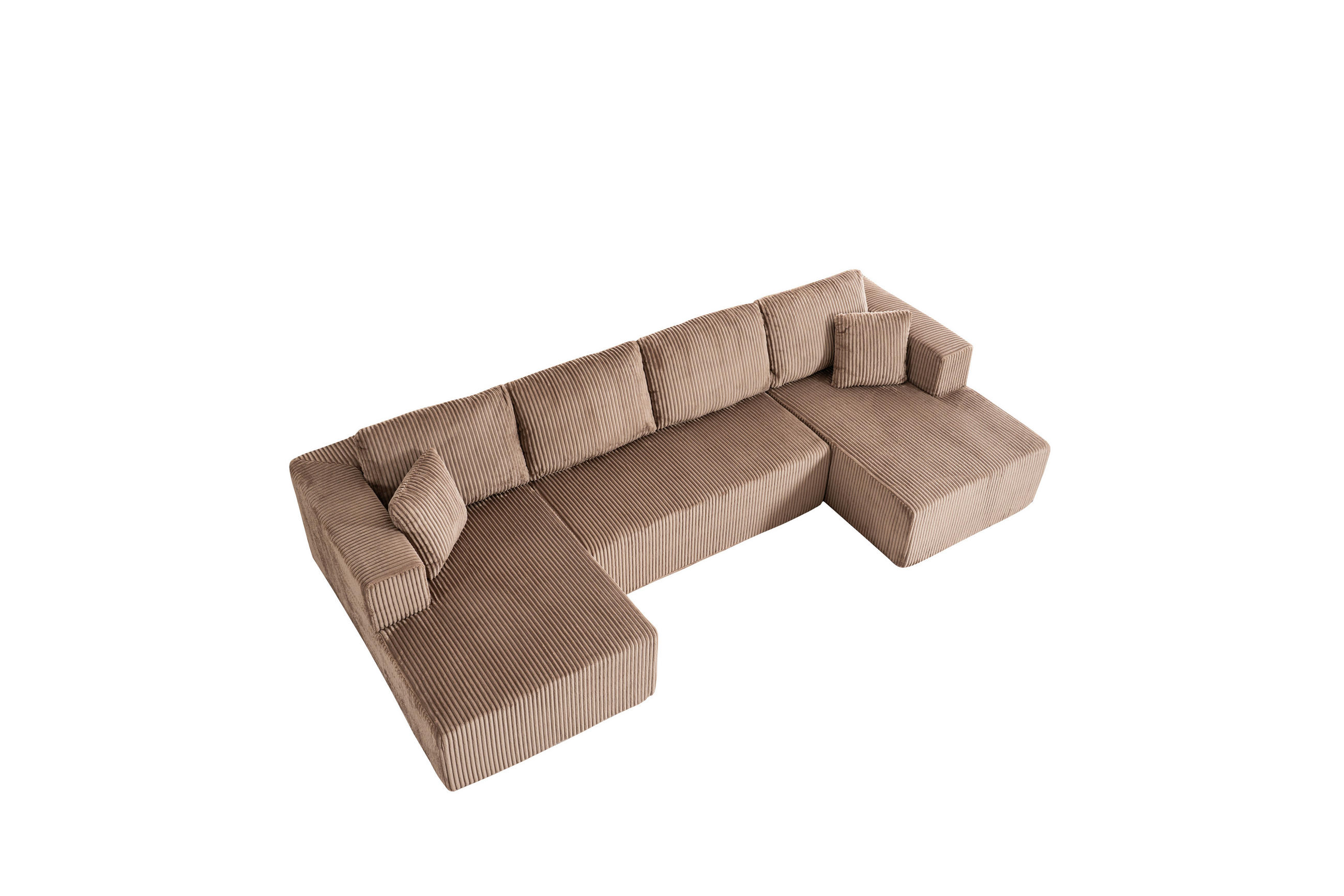 WOHNLANDSCHAFT DE-34974 modular mit Liegestuhl Braun - Braun, Textil (156/88/332cm) - ComfortXL