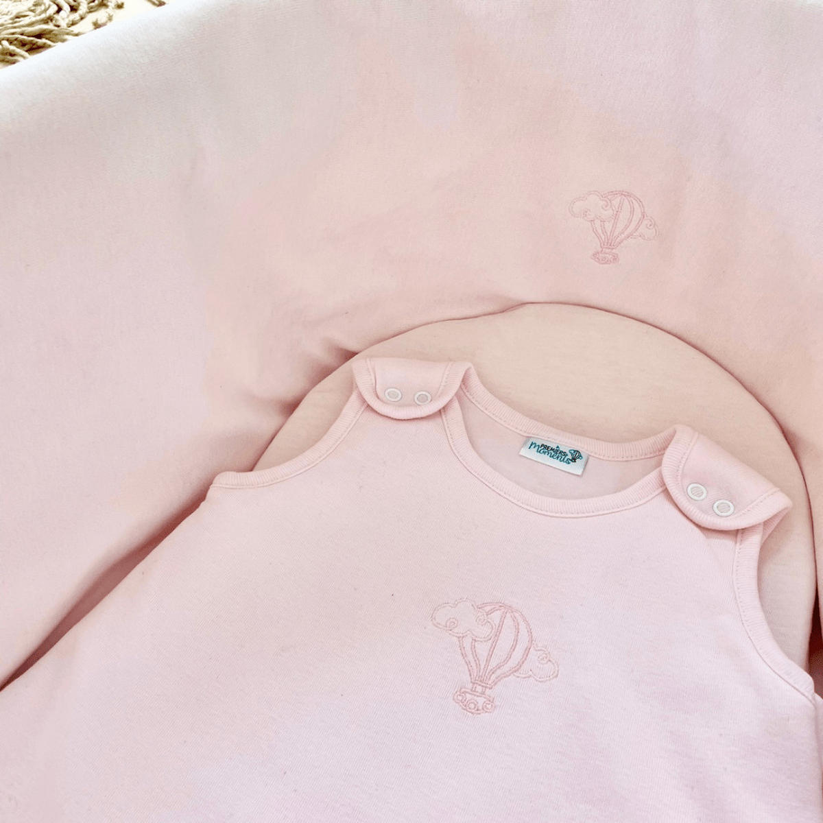 BABYTRAGEKORB Bio-Baumwolle rosa - Hellrosa, Naturmaterialien (29/78cm) - Premiers Moments